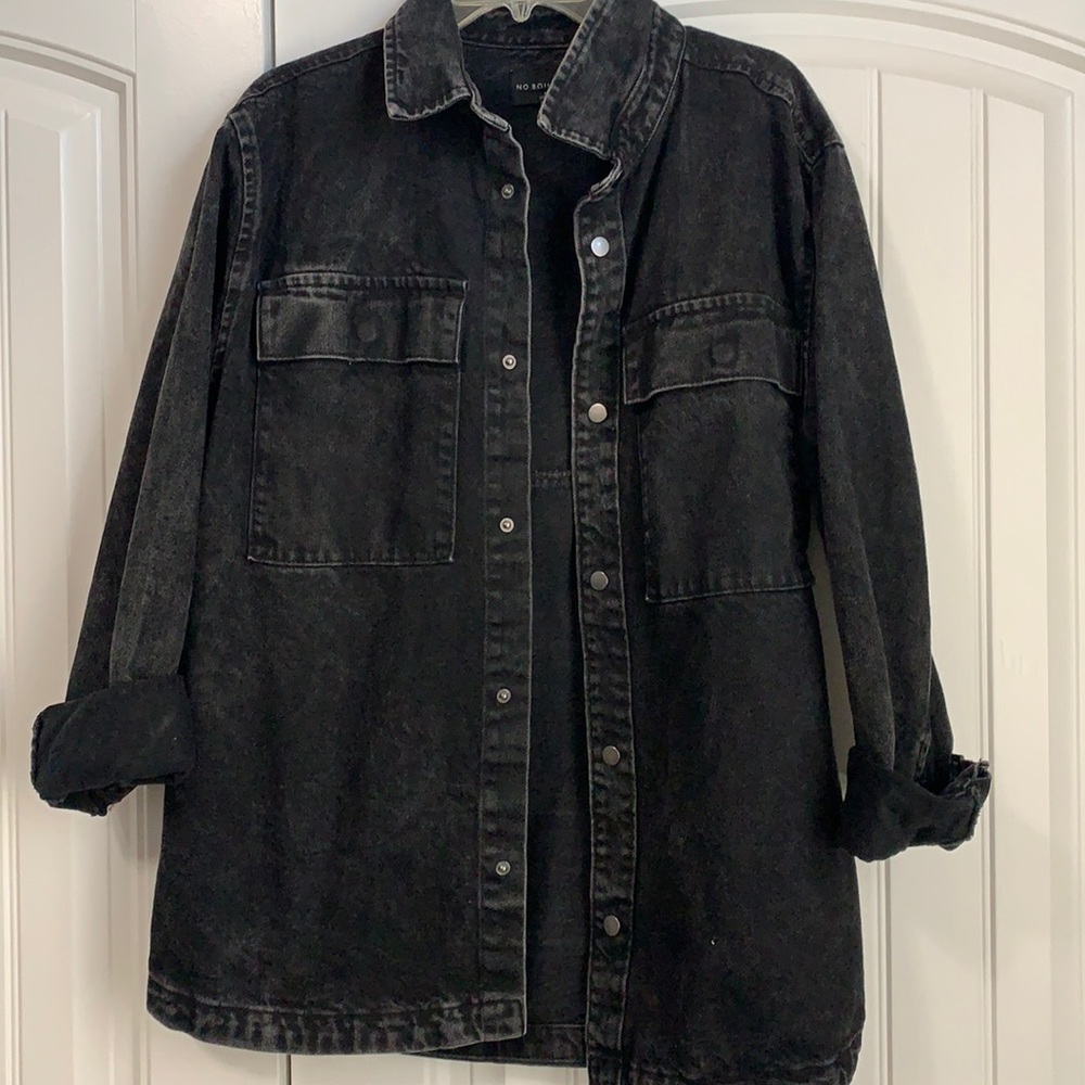 Men’s Black faded jean jacket